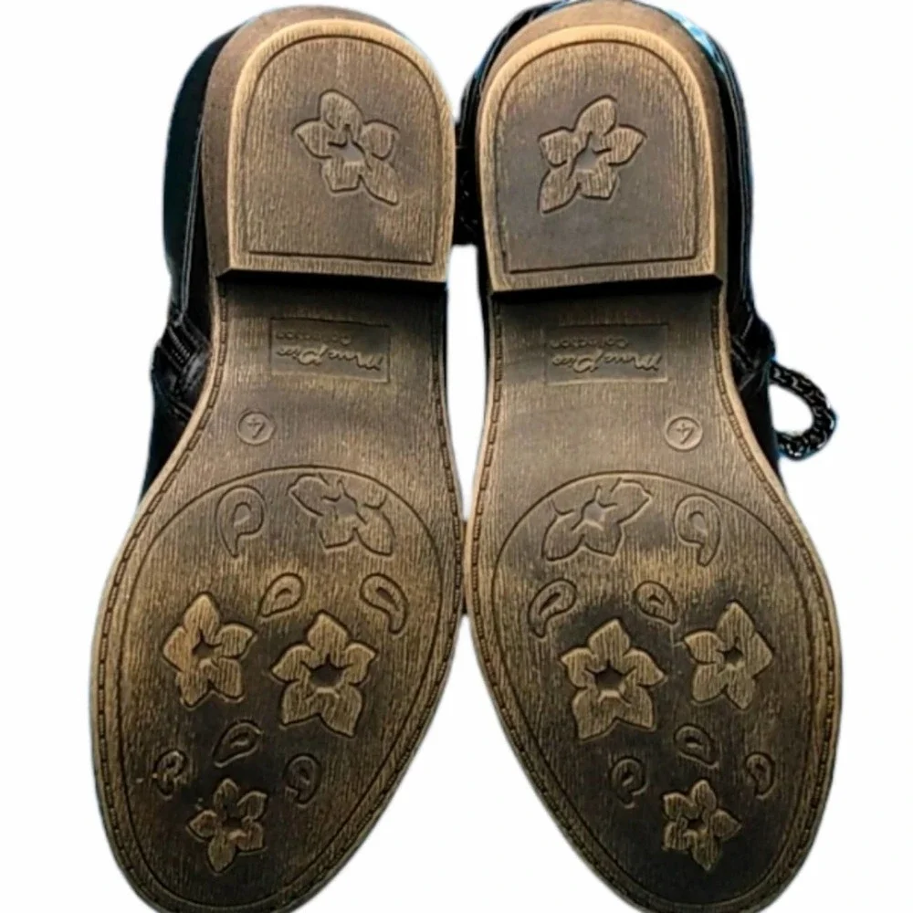 Marc Pico Black Abby Strap & Chain Ankle Booties - Picture 8 of 11